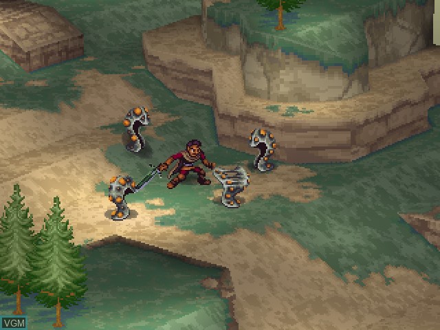 In-game screen of the game Vandal Hearts II on Sony Playstation