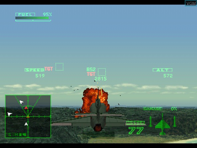 In-game screen of the game Ace Combat 2 on Sony Playstation