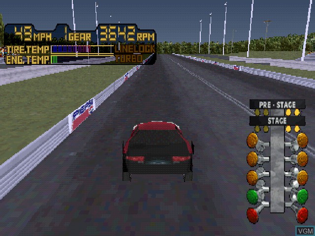 In-game screen of the game IHRA Drag Racing on Sony Playstation