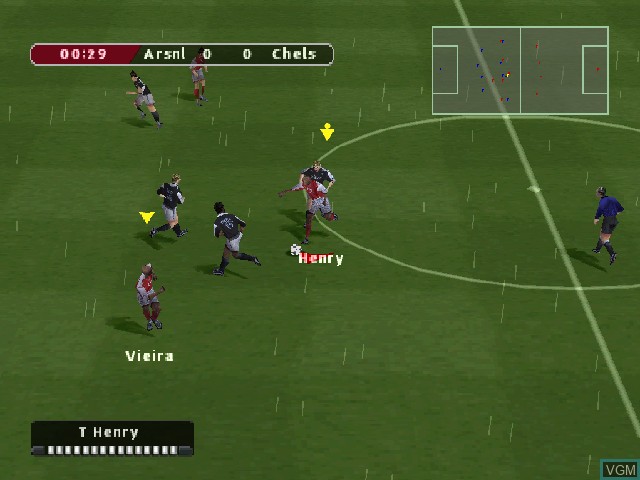 In-game screen of the game FIFA Football 2005 on Sony Playstation