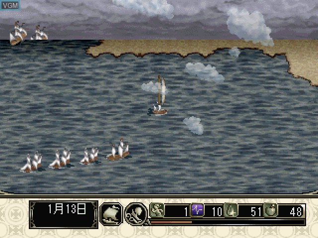 In-game screen of the game Daikoukai Jidai IV - Porto Estado on Sony Playstation