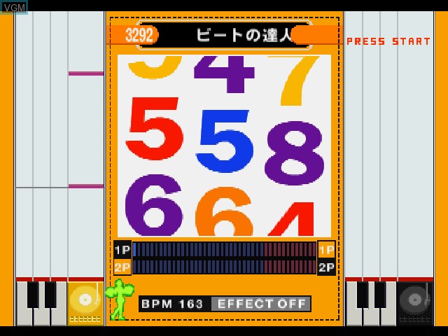 In-game screen of the game BeatMania - The Sound of Tokyo on Sony Playstation