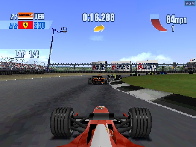 In-game screen of the game F1 Championship Season 2000 on Sony Playstation