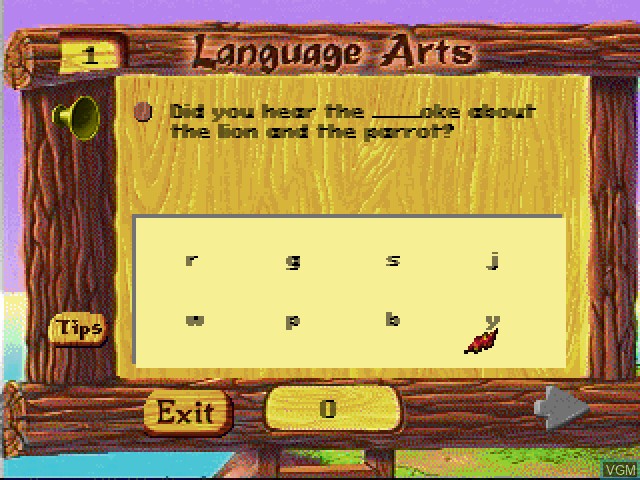 In-game screen of the game Faire Games - Language Arts on Sony Playstation