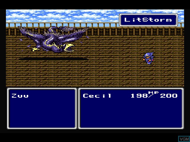In-game screen of the game Final Fantasy IV on Sony Playstation