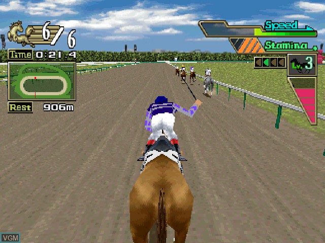 In-game screen of the game G1 Jockey 2000 on Sony Playstation