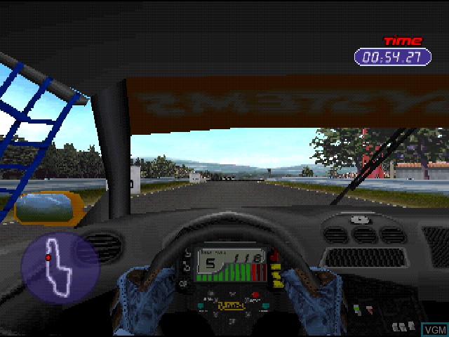 In-game screen of the game Jarrett & Labonte Stock Car Racing on Sony Playstation