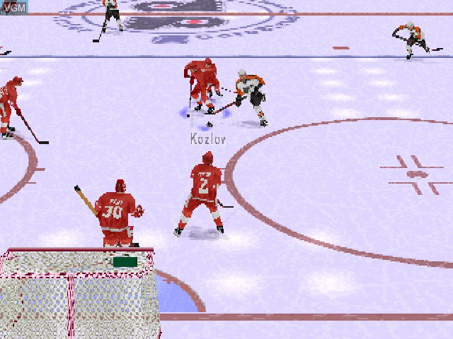 In-game screen of the game NHL FaceOff 98 on Sony Playstation