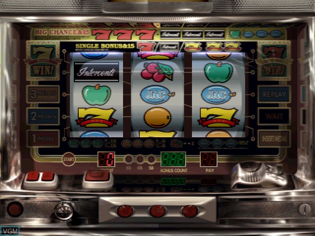 In-game screen of the game Pachi-Slot Aruze Oukoku 5 on Sony Playstation