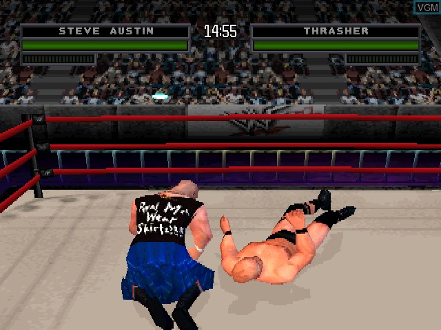 In-game screen of the game WWF War Zone on Sony Playstation