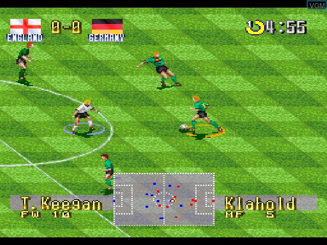 In-game screen of the game International Superstar Soccer Deluxe on Sony Playstation