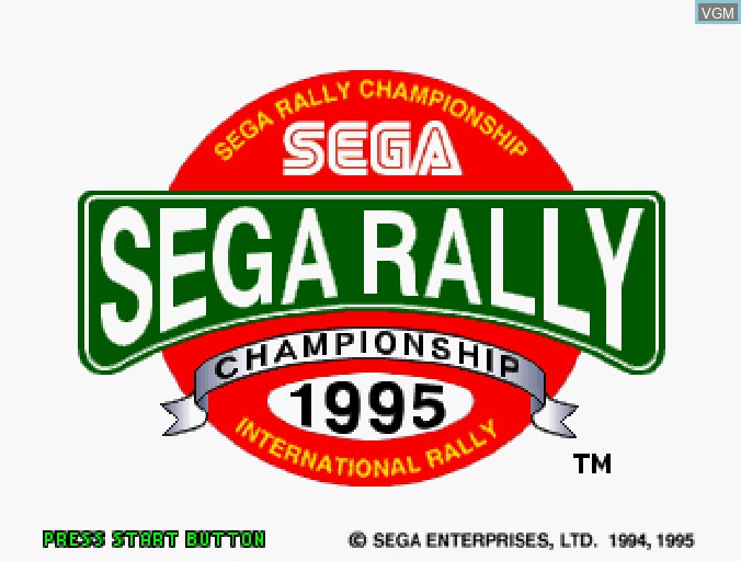 Title screen of the game Sega Rally Championship on Sega Saturn