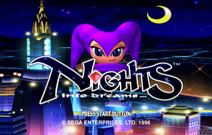 Title screen of the game NiGHTS into Dreams... on Sega Saturn