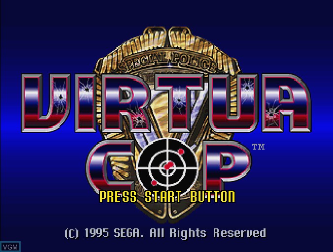 Title screen of the game Virtua Cop on Sega Saturn