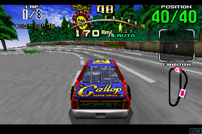 In-game screen of the game Daytona USA on Sega Saturn
