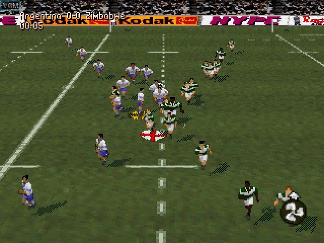 In-game screen of the game Jonah Lomu Rugby on Sega Saturn