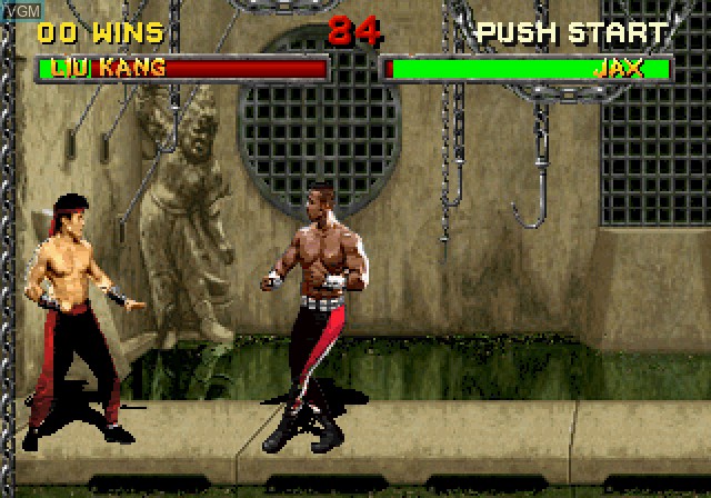 In-game screen of the game Mortal Kombat II on Sega Saturn