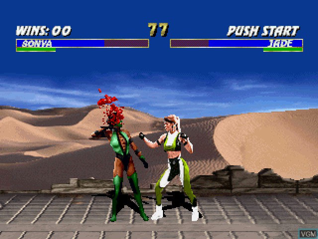 In-game screen of the game Ultimate Mortal Kombat 3 on Sega Saturn
