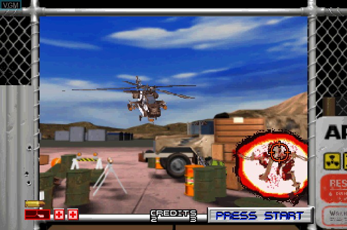In-game screen of the game Area 51 on Sega Saturn
