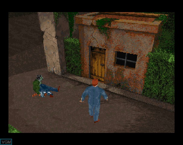 In-game screen of the game Alone in the Dark - One-Eyed Jack's Revenge on Sega Saturn