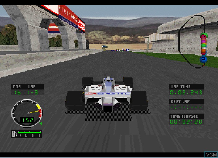 In-game screen of the game Andretti Racing on Sega Saturn