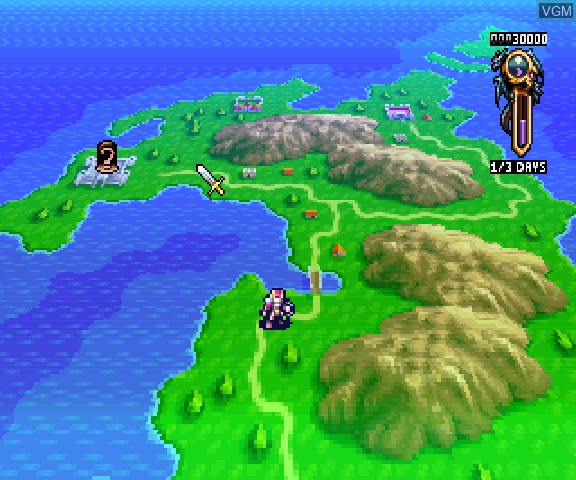 In-game screen of the game Densetsu no Ogre Battle - The March of the Black Queen on Sega Saturn