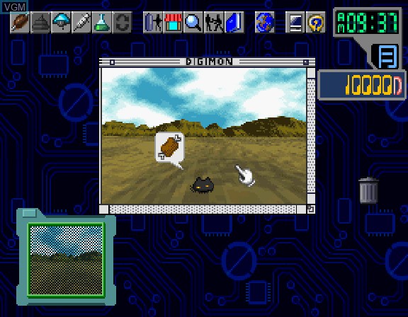 In-game screen of the game Digital Monster Ver. S - Digimon Tamers on Sega Saturn