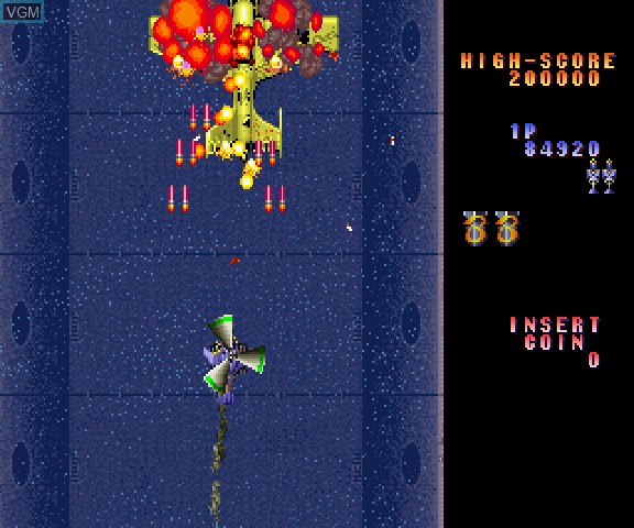 In-game screen of the game Kyuukyoku Tiger II Plus on Sega Saturn