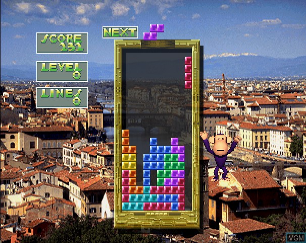 In-game screen of the game Tetris-S on Sega Saturn
