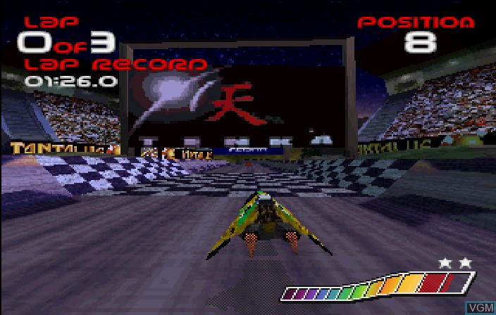 In-game screen of the game Wipeout on Sega Saturn