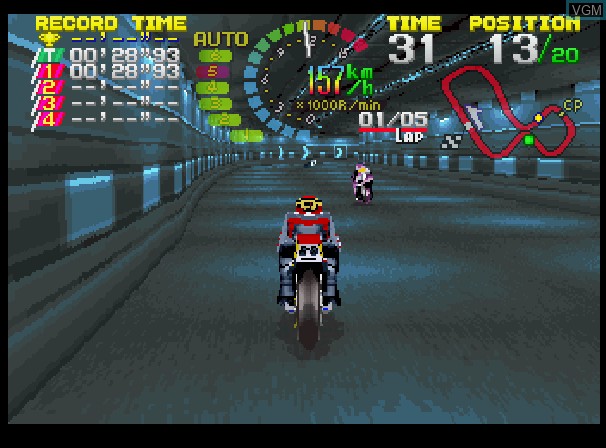 In-game screen of the game Hang On GP '95 on Sega Saturn