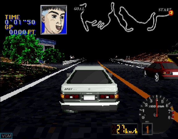 In-game screen of the game Initial D - Koudou Saisoku Densetsu on Sega Saturn
