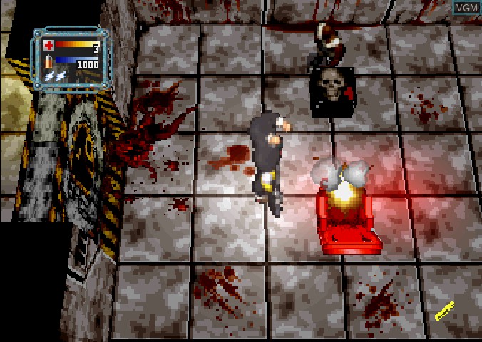 In-game screen of the game Blood Factory on Sega Saturn