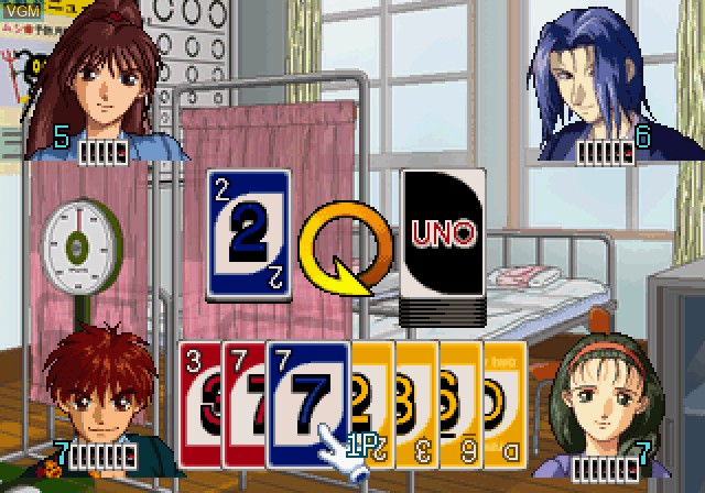 In-game screen of the game Uno DX on Sega Saturn