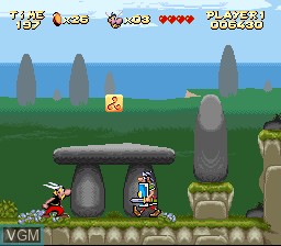 In-game screen of the game Asterix on Nintendo Super NES