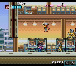 In-game screen of the game Kaizou Tyoujin Shubibinman Zero on Nintendo Super NES