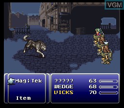 In-game screen of the game Final Fantasy III on Nintendo Super NES