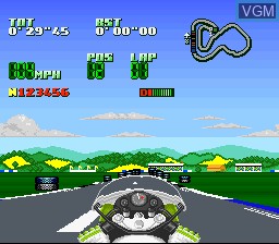 In-game screen of the game Kawasaki Superbike Challenge on Nintendo Super NES