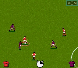 In-game screen of the game Kick Off 3 - European Challenge on Nintendo Super NES