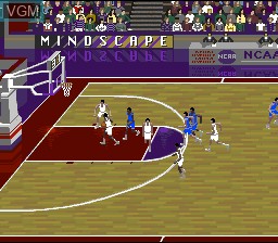 In-game screen of the game NCAA Final Four Basketball on Nintendo Super NES