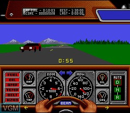 In-game screen of the game Race Drivin' on Nintendo Super NES