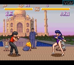 In-game screen of the game Ranma 1/2 - Chougi Ranbu Hen on Nintendo Super NES