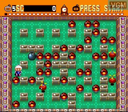 In-game screen of the game Super Bomberman on Nintendo Super NES