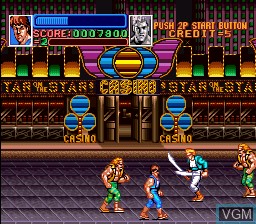 In-game screen of the game Super Double Dragon on Nintendo Super NES