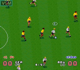 In-game screen of the game Super Goal! on Nintendo Super NES