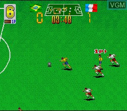 In-game screen of the game Euro Football Champ on Nintendo Super NES