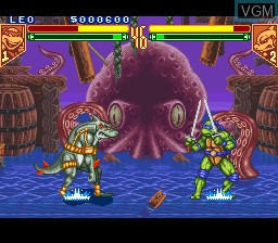 In-game screen of the game Teenage Mutant Ninja Turtles - Mutant Warriors on Nintendo Super NES