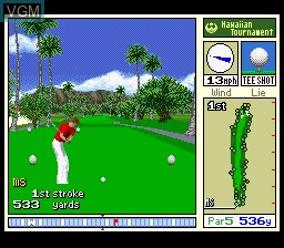 In-game screen of the game True Golf Classics - Waialae Country Club on Nintendo Super NES