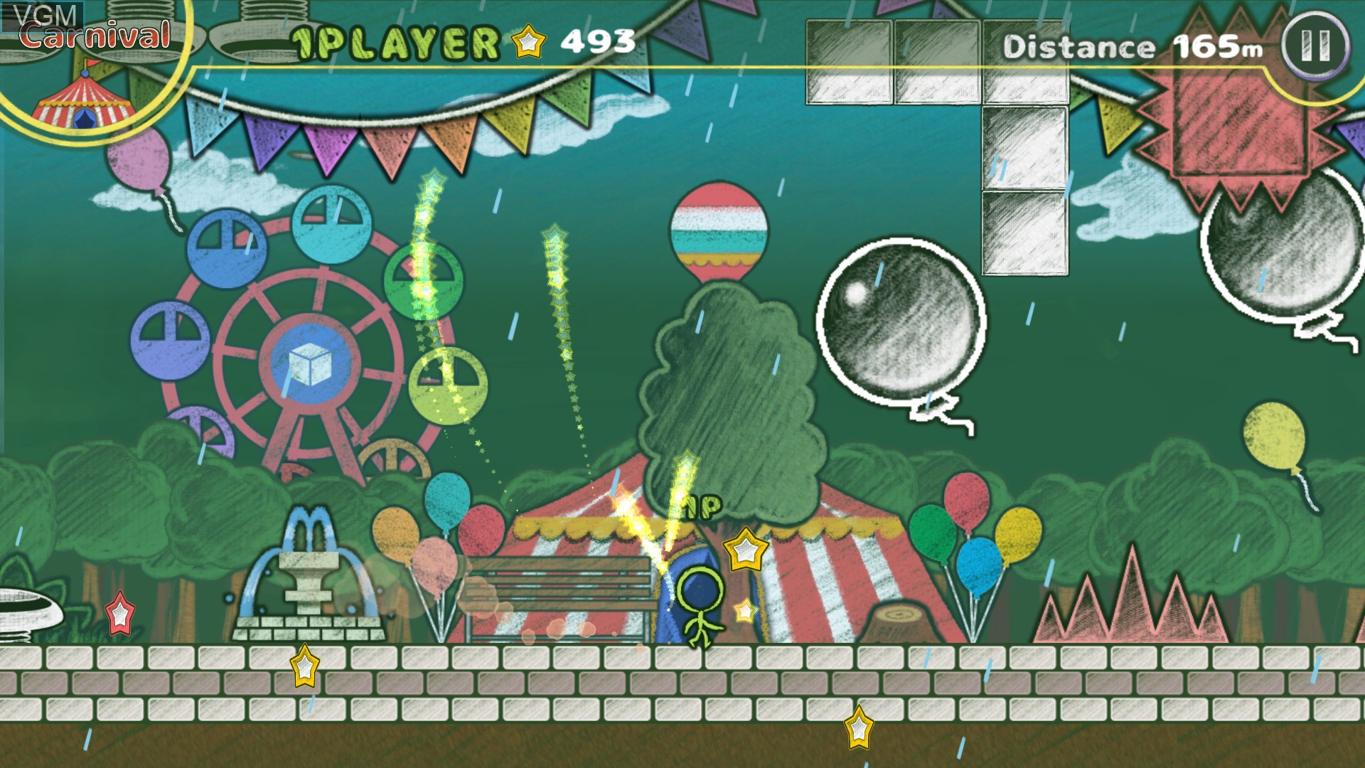 In-game screen of the game Chalk Dash Carnival on Switch