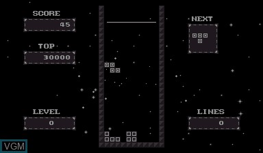 In-game screen of the game V-Tetris on Nintendo Virtual Boy